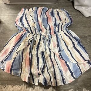 Striped Strapless Romper